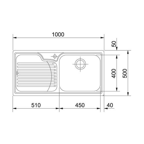 ΝΕΡΟΧΥΤΗΣ ΕΝΘΕΤΟΣ FRANKE New Infinito INL 611-N 100x50 cm Ποδιά Αριστερά